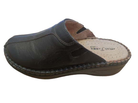 AtualConforto Chinelo em Pele Castanho