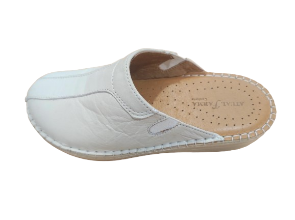 AtualConforto Chinelo em Pele Branco
