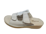 Atualconforto Chinelo em Pele Branco Aberto