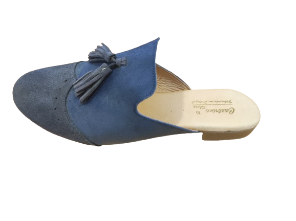 Atualconforto Chinelo em Pele  Azul