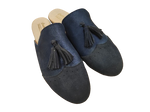 Atualconforto Chinelo em Pele  Azul