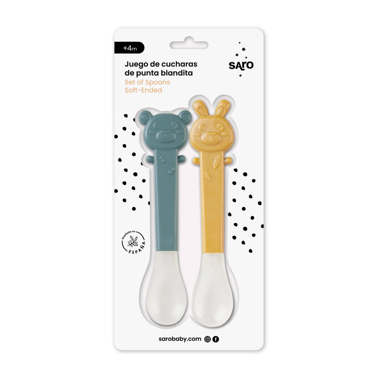 Saro Primeira Colher de Ponta Macia 4m+ 2unid