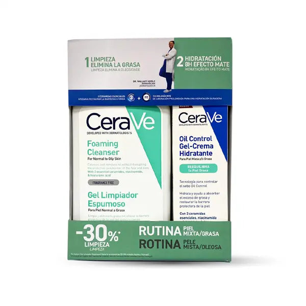 Cerave Gel Espuma de Limpez 473ml + Creme Oil Control 52ml PACK ECONÓMICO