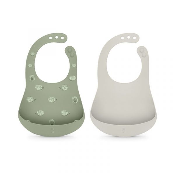 Suavinex Soft Flex Silicone Bib Gray/Green