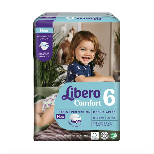 Libero Fraldas Comfort 6 (13-20Kg) X22unid.