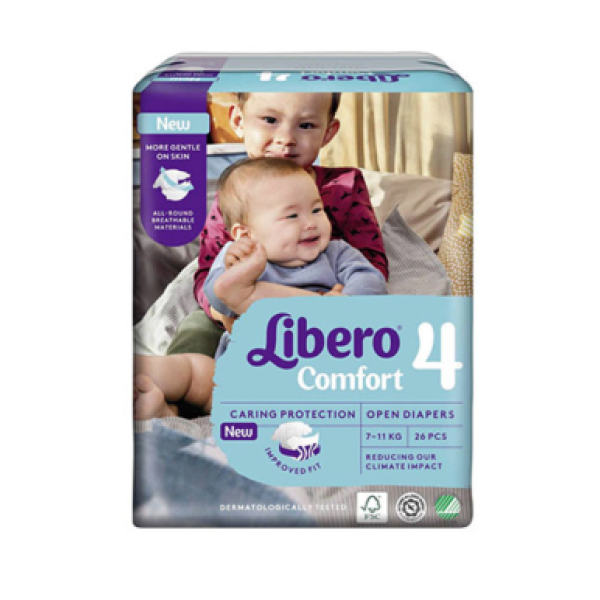 Libero Fraldas Comfort 4 (7-11Kg) X26unid