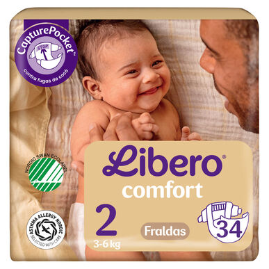 Libero Diapers Newborn 2 (3-6KG) X34 units.