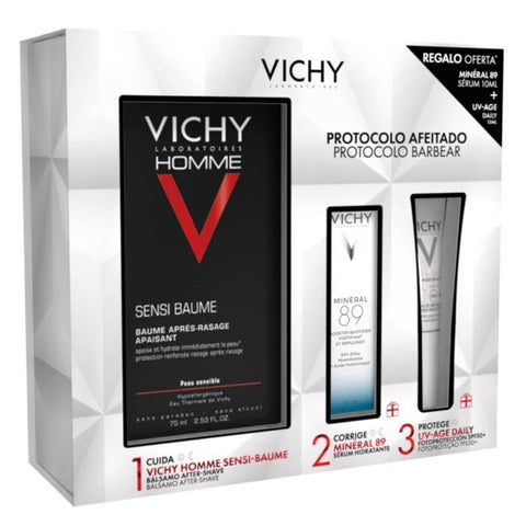 Vichy Homme Coffret Protocolo Pós-Barbear Sensi Baume