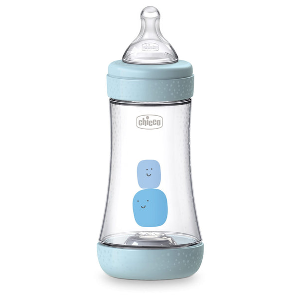 Chicco Perfect5 Baby Bottle Blue 240ml Medium Silicone