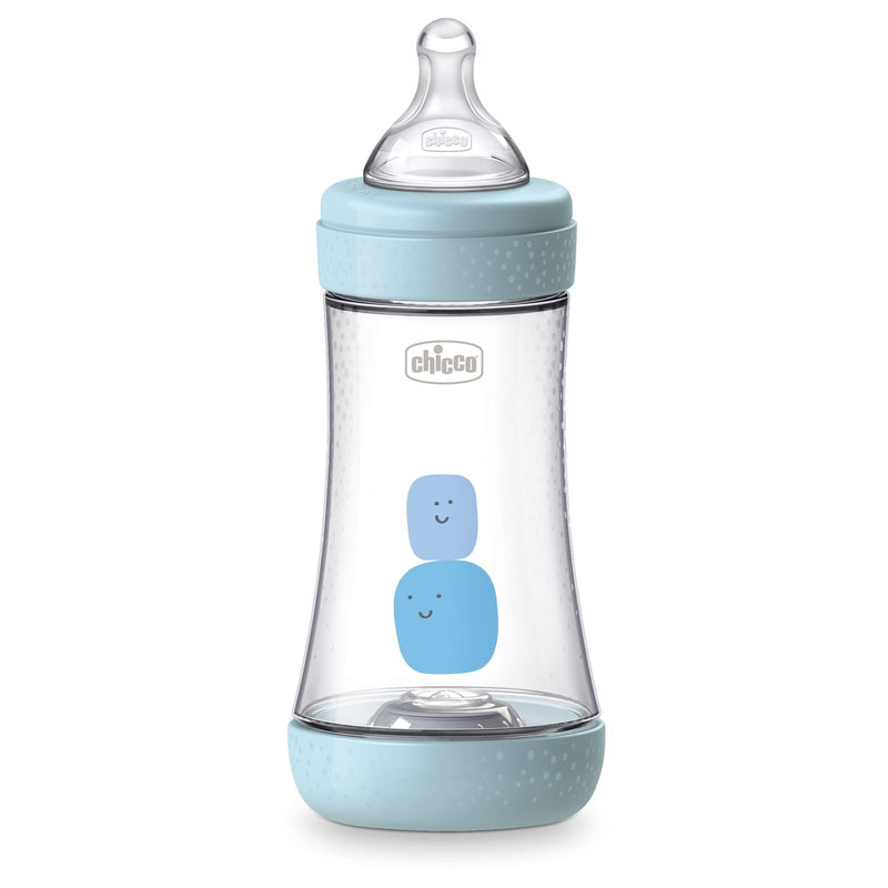 Chicco Perfect5 Baby Bottle Blue 240ml Medium Silicone