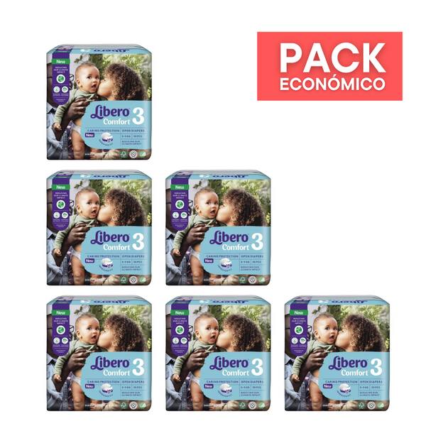 Libero Fraldas Comfort 3 (5-9Kg) 30unid.X6 PACK ECONÓMICO