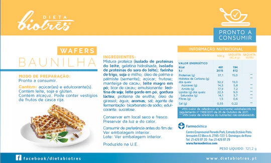 Biotrês Wafers Baunilha 3*42g