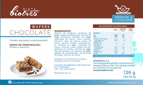 Biotrês Wafers Chocolate 3*42g