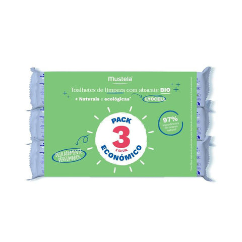 Mustela Toalhitas de Limpeza Perfumadas para Bebé 3X60 Toalhitas